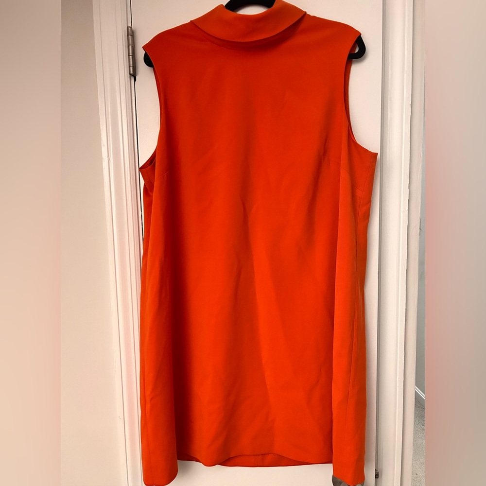 Alex Marie Sleeveless Midi Shift Dress in Bright Orange